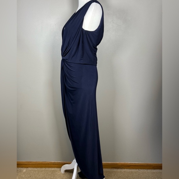 MISA Los Angeles Leza Gathered Crossover Sleeveless Tulip Maxi Dress Size Small - Picture 4 of 12